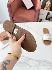 LYMPIA MULE WHITE CANVAS