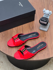 YSL 26S SLIDES IN RED GLOSSY CALFSKIN