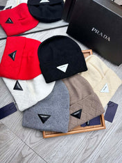 BEANIE HAT IN SHADOW GRAY WOOL AND RABBIT FUR 436396