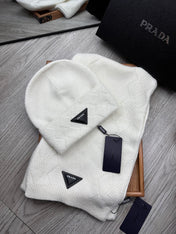 SET SCARF AND HAT IN WHITE WOOL AND RABBIT FUR 397408