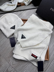 SET SCARF AND HAT IN WHITE WOOL AND RABBIT FUR 397408