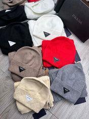 SET SCARF AND HAT IN MEDIUM BROWN WOOL AND RABBIT FUR 397406