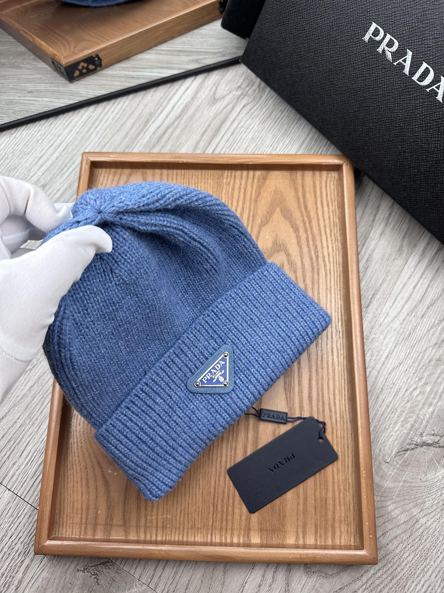 BEANIE HAT IN DOGGER BLUE WOOL 332396