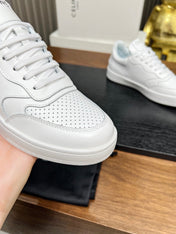 SNEAKER WITH TRIOMPHE IN WHITE CALFSKIN