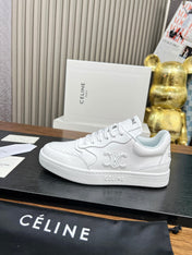 SNEAKER WITH TRIOMPHE IN WHITE CALFSKIN