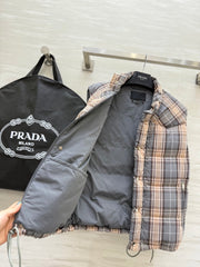 PRADA 25S PLAID DOWN VEST 512