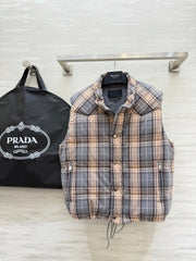 PRADA 25S PLAID DOWN VEST 512