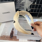 BEIGE CREAM SILK AND FABRIC HAIRBAND 410876