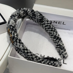 BLACK MIX WHITE WOOL HAIRBAND 412547