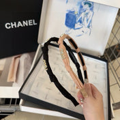 HEADBAND CRYSTALS LOGO IN BLACK VOILE 414443