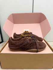 MIUMIU 26S SNEAKERS IN DARK BROWN SUEDE STYLE 11