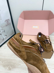 MIUMIU 26S SNEAKERS IN BROWN SUEDE STYLE 10