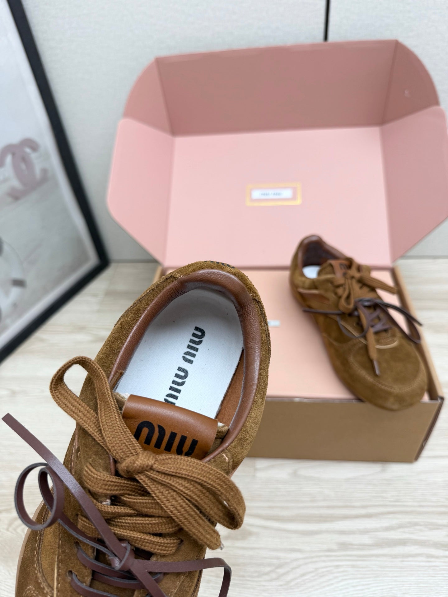 MIUMIU 26S SNEAKERS IN BROWN SUEDE STYLE 10