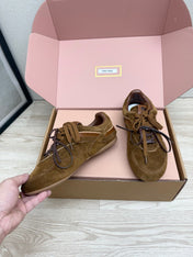 MIUMIU 26S SNEAKERS IN BROWN SUEDE STYLE 10
