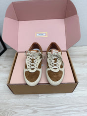 MIUMIU 26S SNEAKERS IN BEIGE MIX BROWN SUEDE