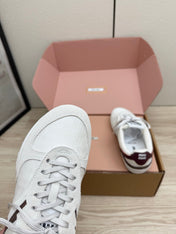 MIUMIU 26S SNEAKERS IN WHITE FABRIC AND SUEDE STYLE 13