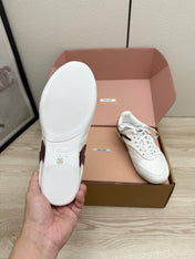 MIUMIU 26S SNEAKERS IN WHITE FABRIC AND SUEDE STYLE 13