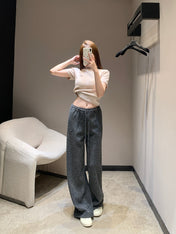 MIUMIU WIDE-LEG PANTS STYLE 657