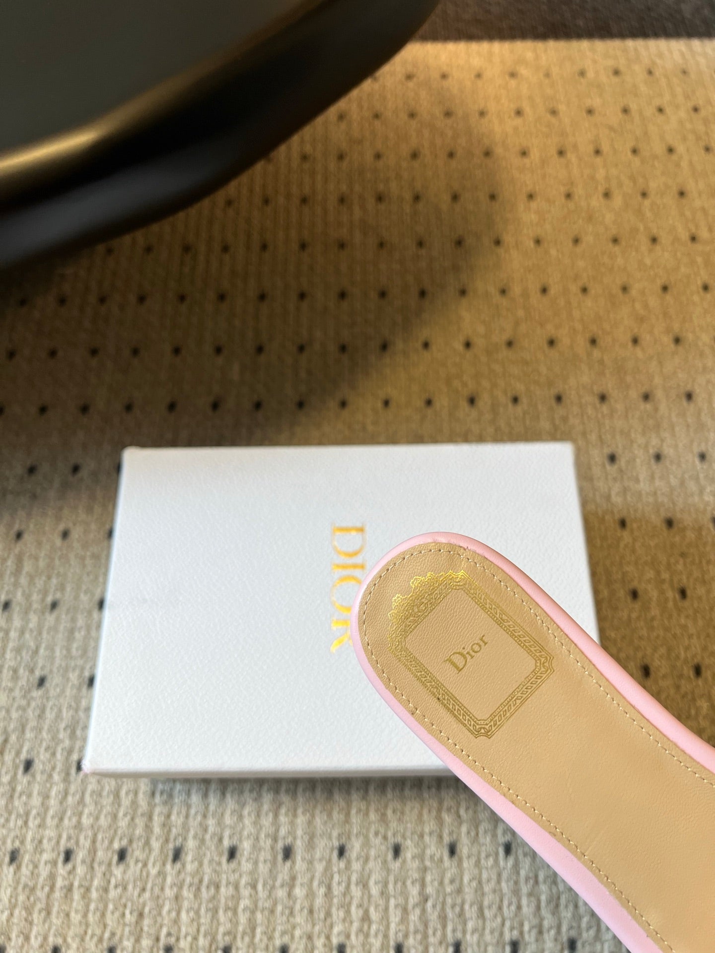 DIOR 26S DWAY SLIDE IN PINK FABRIC AND LAMBSKIN