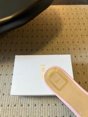DIOR 26S DWAY SLIDE IN PINK FABRIC AND LAMBSKIN