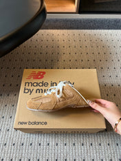 MIUMIU 26S SNEAKER MULES IN CAMEL BROWN SUEDE MIX FABRIC