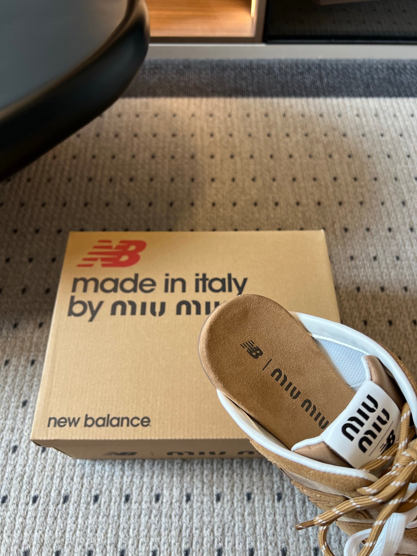 MIUMIU 26S SNEAKER MULES IN CAMEL BROWN SUEDE MIX FABRIC