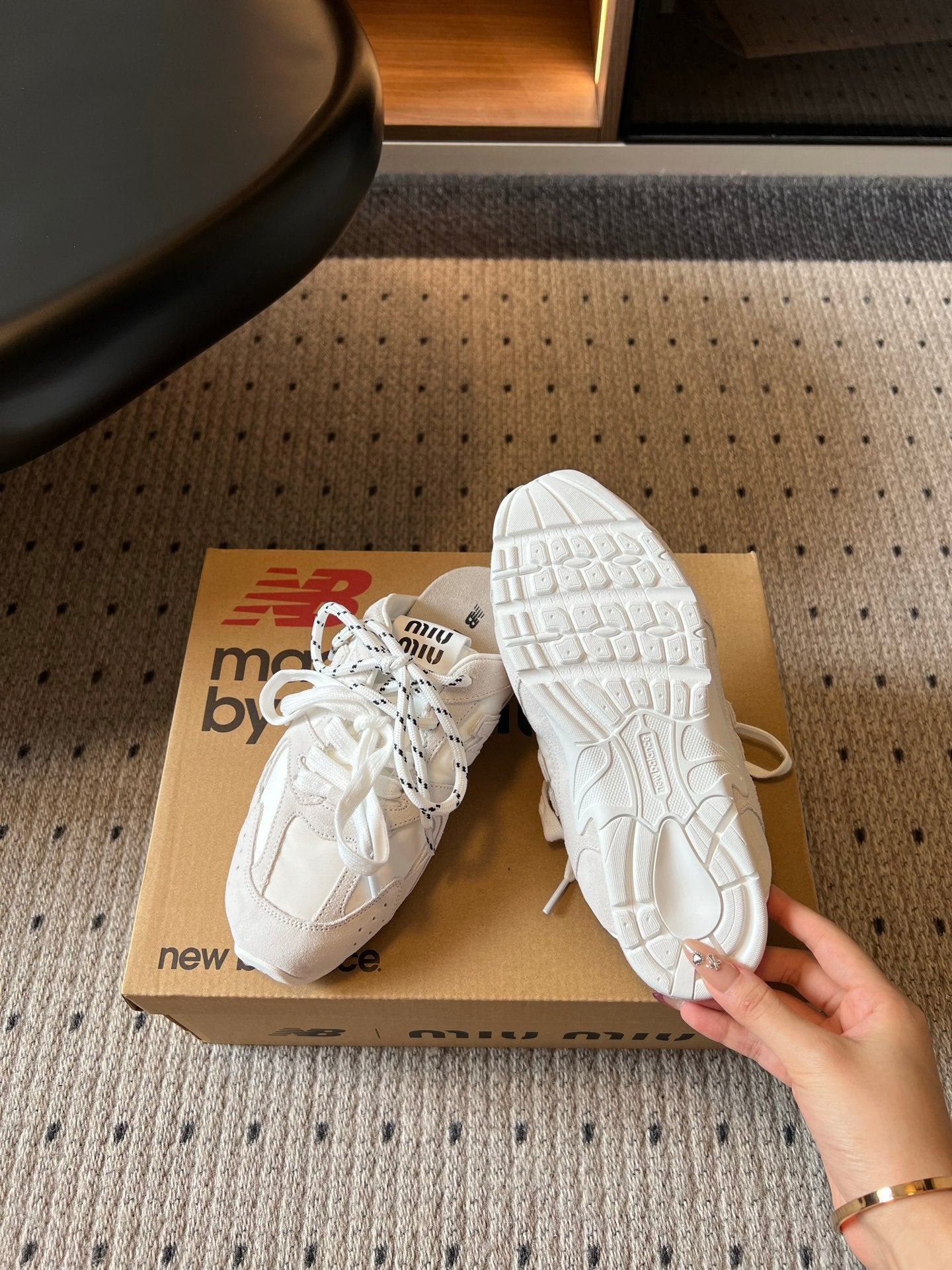 MIUMIU 26S SNEAKER MULES IN WHITE SUEDE MIX FABRIC