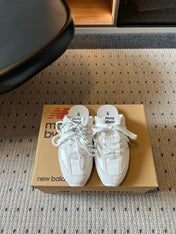 MIUMIU 26S SNEAKER MULES IN WHITE SUEDE MIX FABRIC