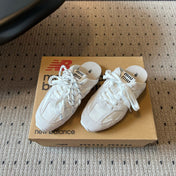 MIUMIU 26S SNEAKER MULES IN WHITE SUEDE MIX FABRIC