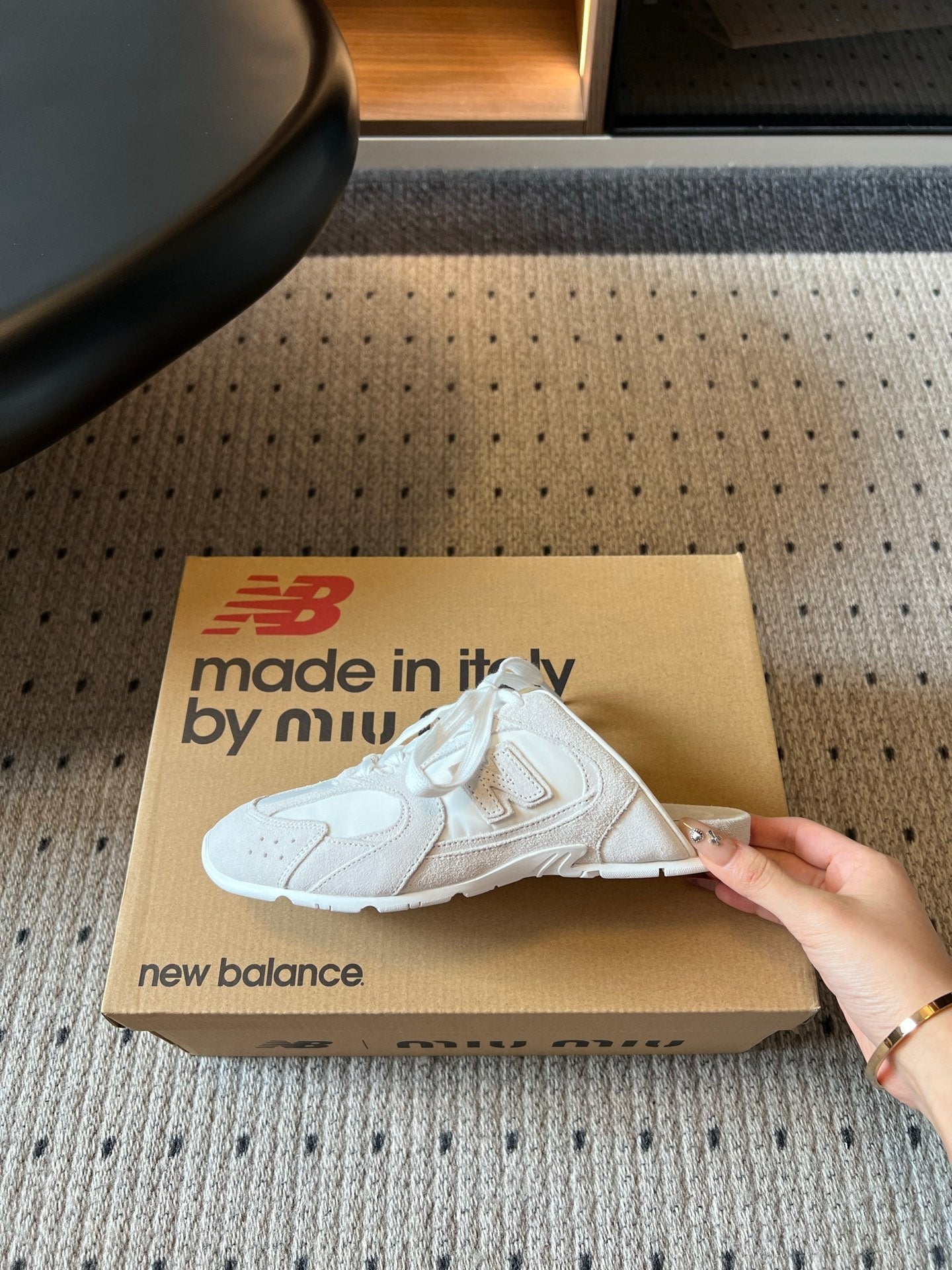 MIUMIU 26S SNEAKER MULES IN WHITE SUEDE MIX FABRIC