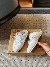 MIUMIU 26S SNEAKER MULES IN WHITE SUEDE MIX FABRIC