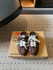 MIUMIU 26S SNEAKER MULES IN DARK BROWN SUEDE MIX FABRIC