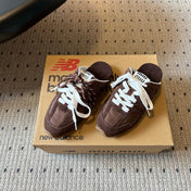 MIUMIU 26S SNEAKER MULES IN DARK BROWN SUEDE MIX FABRIC
