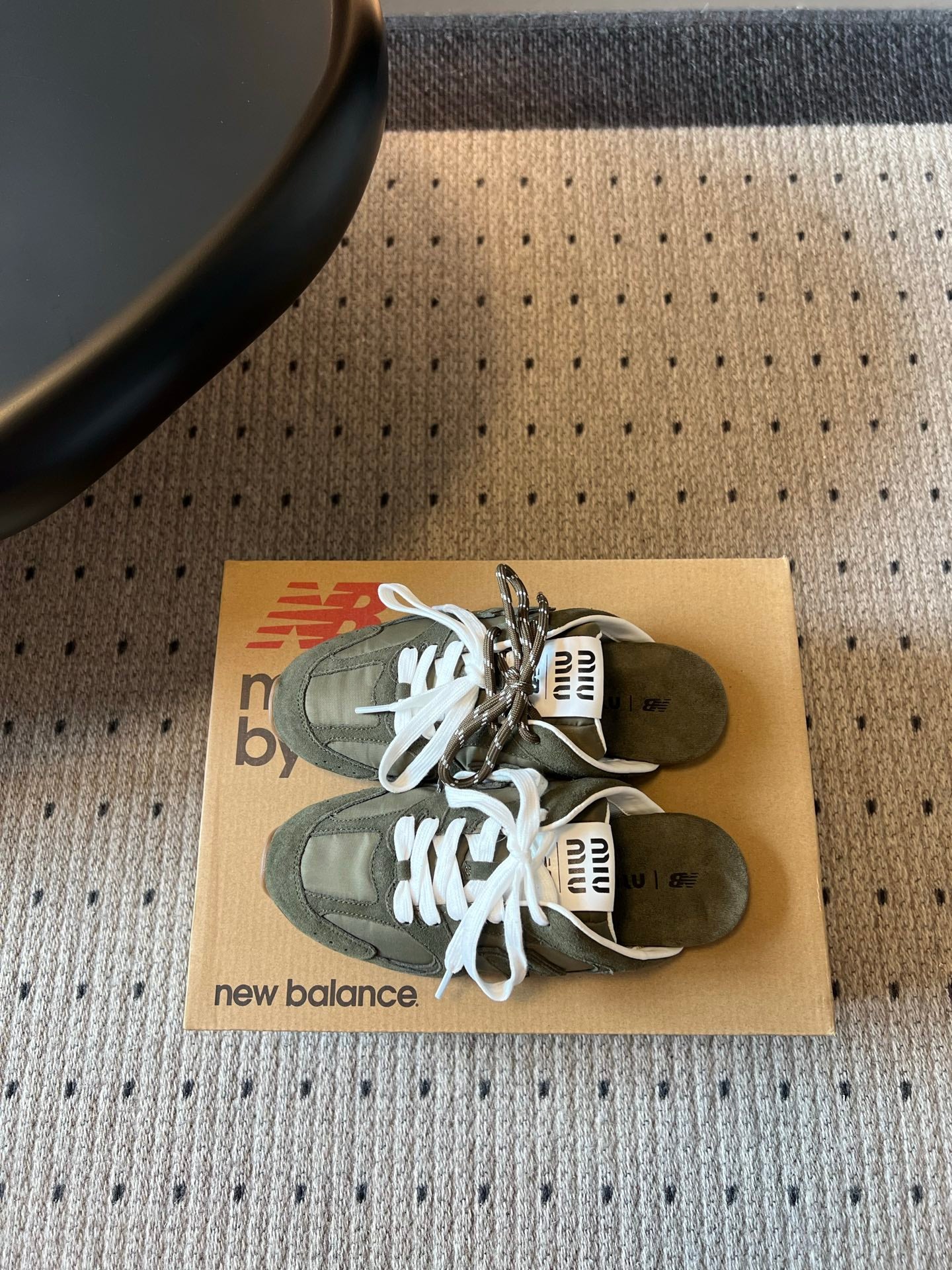 MIUMIU 26S SNEAKER MULES IN MOSS GREEN SUEDE MIX FABRIC