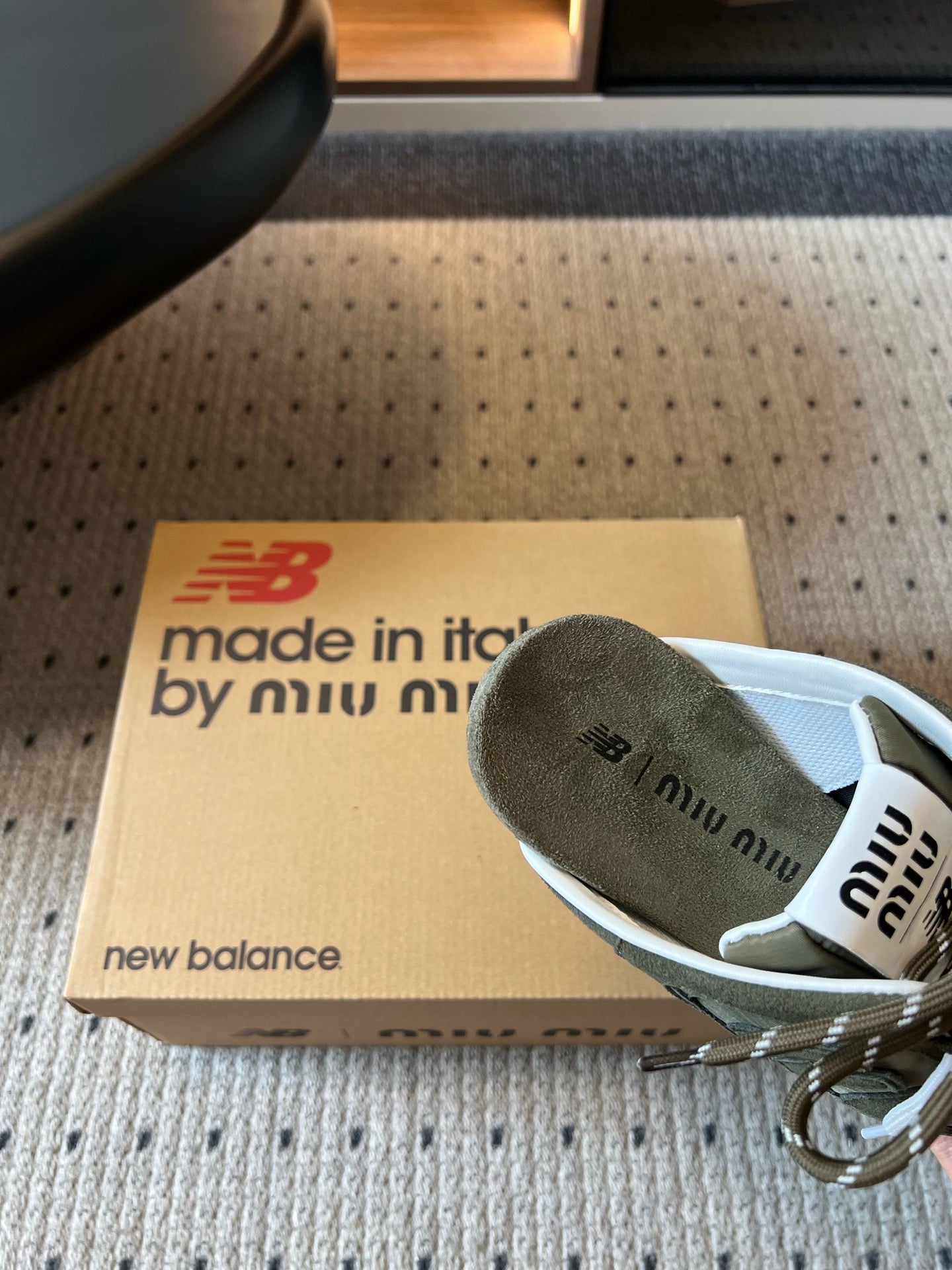 MIUMIU 26S SNEAKER MULES IN MOSS GREEN SUEDE MIX FABRIC