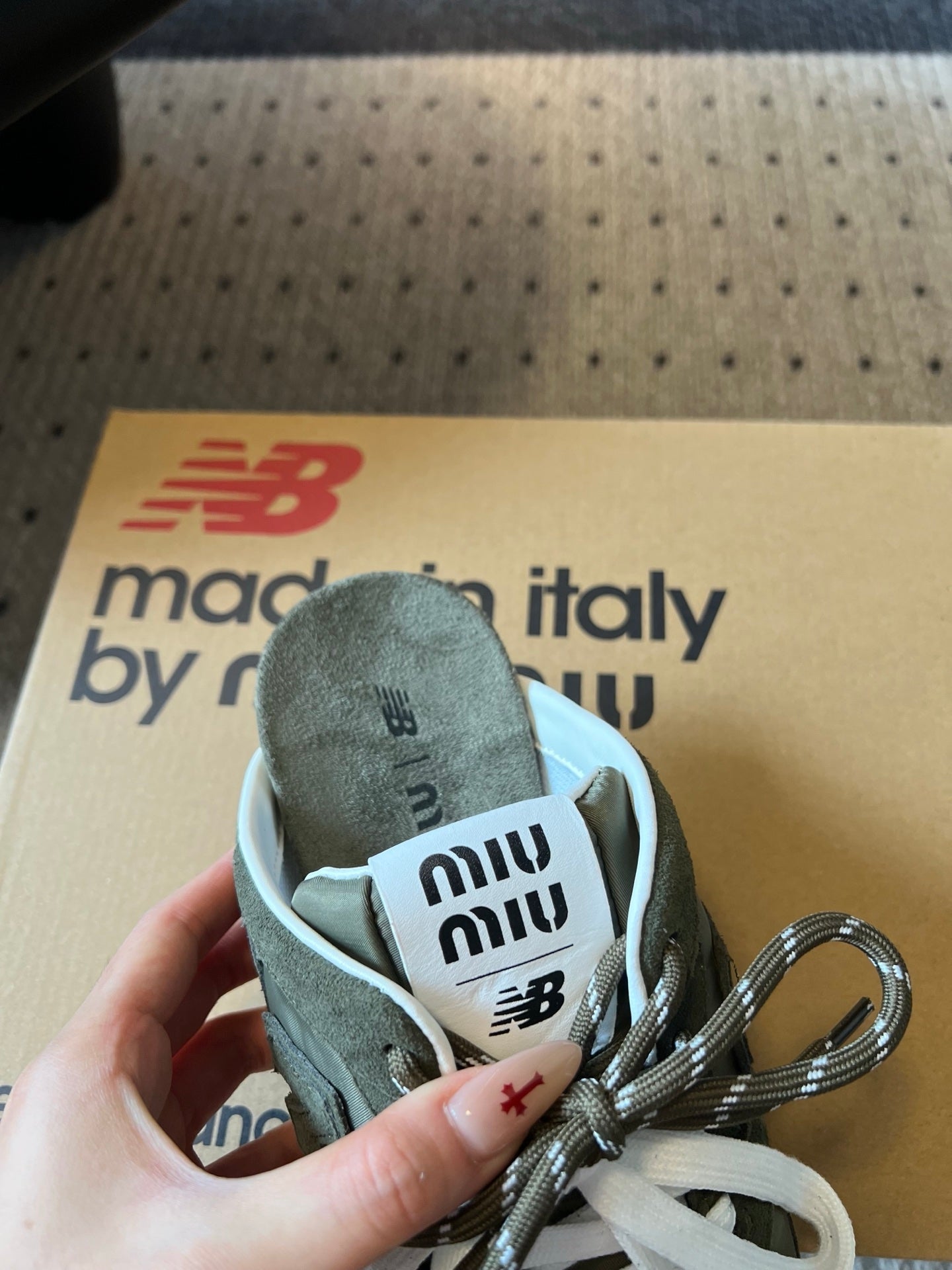 MIUMIU 26S SNEAKER MULES IN MOSS GREEN SUEDE MIX FABRIC