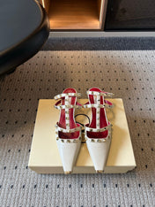 VALENTINO 26S ROCKSTUD HIGH HEELS 40 MM IN OFF WHITE CALFSKIN