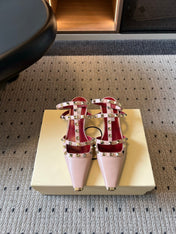 VALENTINO 26S ROCKSTUD HIGH HEELS 40 MM IN NUDE PINK CALFSKIN