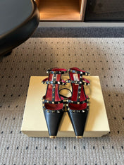 VALENTINO 26S ROCKSTUD HIGH HEELS 40 MM IN BLACK CALFSKIN