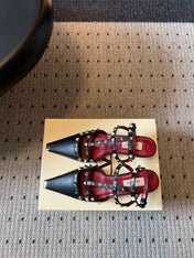 VALENTINO 26S ROCKSTUD HIGH HEELS 40 MM IN BLACK CALFSKIN