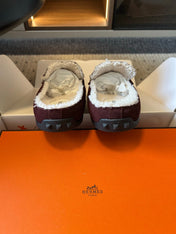 HM 26S DESTIN MULES IN DARK RED SUEDE