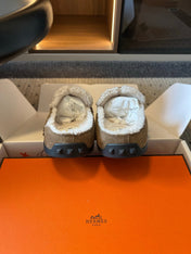 HM 26S DESTIN MULES IN GREYISH BEIGE SUEDE