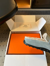 HM 26S DESTIN MULES IN PASTEL BLUE SUEDE