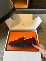 HM 26S DESTIN LOAFERS IN DARK RED SUEDE
