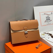 SAC A DEPECHES LIGHT 38 IN GOLD TOGO CALFSKIN