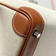 HM BIRKIN 25CM IN VEAU BARENIA SWIFT CALFSKIN ERCU TOILE CANVAS