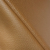 HERMES 25S PICOTIN LOCK 22 IN BURNT CARAMEL CALFSKIN GOLD HARDWARE