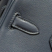 HERMES 25S SHOULDER BIRKIN 29 IN MIDNIGHT BLUE CALFSKIN GOLD HARDWARE