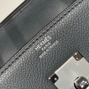 HERMES 25S SHOULDER BIRKIN 29 IN HAZE GRAY CALFSKIN SILVER HARDWARE
