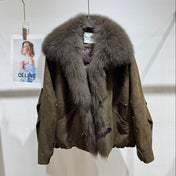 MAXMARA 26S FUR-TRIMMED SUEDE JACKET 337